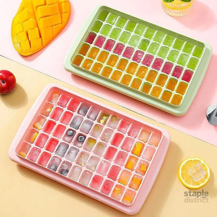 55 Grids Ice Cube Tray Mould With Lid And Storage Box Scoop Set Maker Ice Cube - Blue - Appliances > Kitchen Appliances