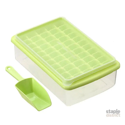 55 Grids Ice Cube Tray Mould With Lid And Storage Box Scoop Set Maker Ice Cube - Blue - Appliances > Kitchen Appliances