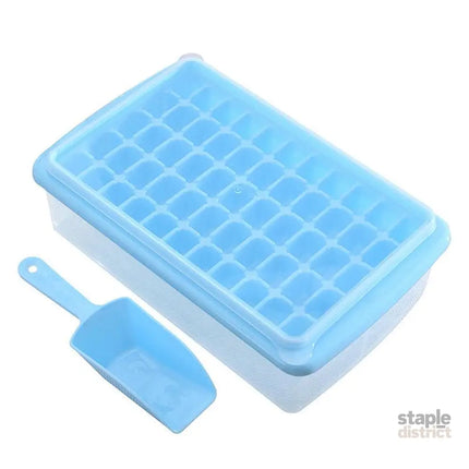 55 Grids Ice Cube Tray Mould With Lid And Storage Box Scoop Set Maker Ice Cube - Blue - Appliances > Kitchen Appliances