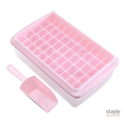 55 Grids Ice Cube Tray Mould With Lid And Storage Box Scoop Set Maker Ice Cube - Blue - Appliances > Kitchen Appliances