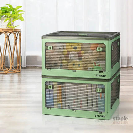 55L Storage Boxes Stackable Container M Green Medium-2018816677772398598