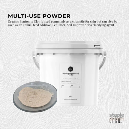 5Kg Organic Sodium Bentonite Clay Powder Tub Bucket - Cosmetic Montmorillonite - Commercial > Commercial Others > Retail