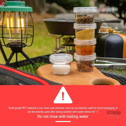5PCS Outdoor Camping Spice Container Set Travel BBQ Seasoning Storage Box Use - White - Commercial > Packaging >