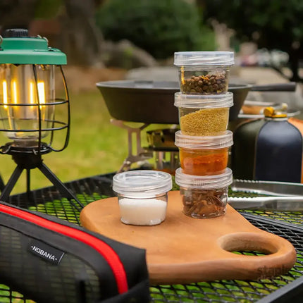 5PCS Outdoor Camping Spice Container Set Travel BBQ Seasoning Storage Box Use - White - Commercial > Packaging >