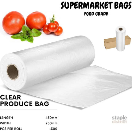 6 Produce Rolls Bags Heavy Duty Food Grade Freezer Supermarket Bag Gusset - Home & Garden > Kitchenware > Food Storage