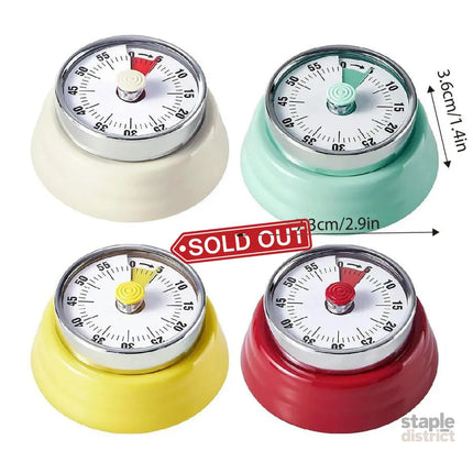 60 Minutes Visual Analog Timer Countdown Clock Time Management Kitchen Tool - Red - Appliances > Kitchen Appliances >