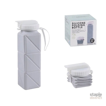 620ml Silicone Folding Water Bottle Food Grade Outdoor Sports Kettle High Temp - Pink - Gift & Novelty > Novelty >