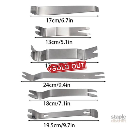 6pcs Pry Bar Tool Set Metal Dismantling Plate Fastener Remover For Car Repair - Auto Accessories > Auto Accessories