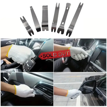 6pcs Pry Bar Tool Set Metal Dismantling Plate Fastener Remover For Car Repair - Auto Accessories > Auto Accessories