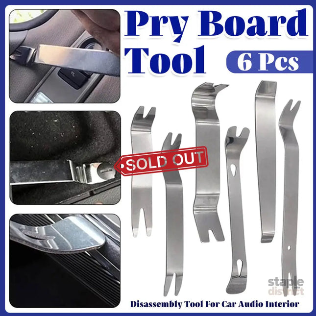 6pcs Pry Bar Tool Set Metal Dismantling Plate Fastener Remover For Car Repair - Auto Accessories > Auto Accessories