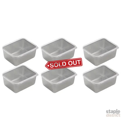 6pcs Stainless Steel Food Storage Box Refrigerator Crisper Rectangle Container - Commercial > Packaging > Postage