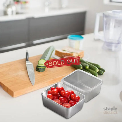 6pcs Stainless Steel Food Storage Box Refrigerator Crisper Rectangle Container - Commercial > Packaging > Postage