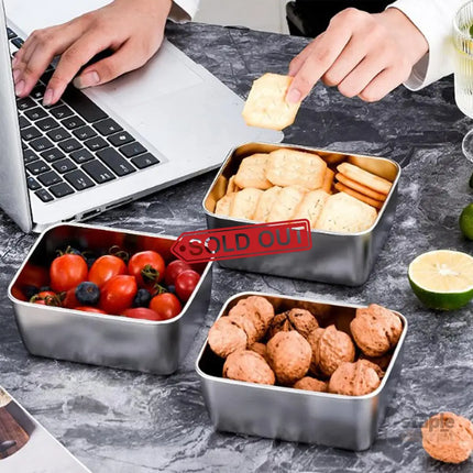 6pcs Stainless Steel Food Storage Box Refrigerator Crisper Rectangle Container - Commercial > Packaging > Postage