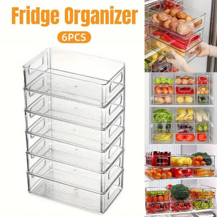 6pcs Transparent Fridge Organizer Storage Box for Kitchen and Food Organization - Commercial > Packaging > Postage