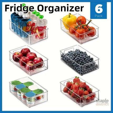 6pcs Transparent Fridge Organizer Storage Box for Kitchen and Food Organization - Commercial > Packaging > Postage