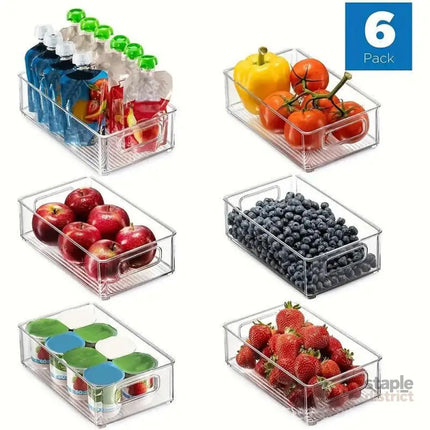 6pcs Transparent Fridge Organizer Storage Box for Kitchen and Food Organization - Commercial > Packaging > Postage