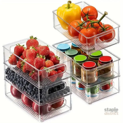 6pcs Transparent Fridge Organizer Storage Box for Kitchen and Food Organization - Commercial > Packaging > Postage
