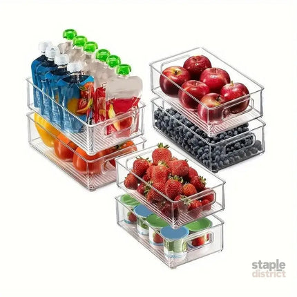 6pcs Transparent Fridge Organizer Storage Box for Kitchen and Food Organization - Commercial > Packaging > Postage