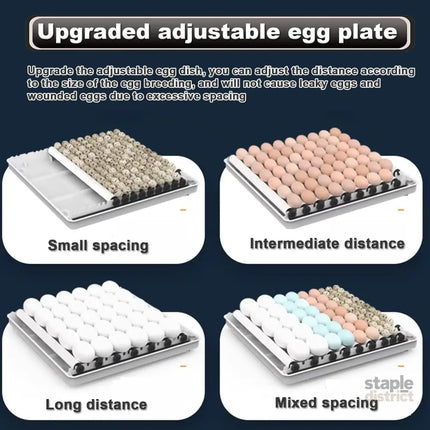 CARLA HOME 70 Egg Incubator with Automatic Turning LED Display Humidity & Temperature Control Auto Water System &