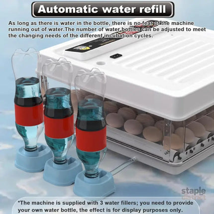 CARLA HOME 70 Egg Incubator with Automatic Turning LED Display Humidity & Temperature Control Auto Water System &