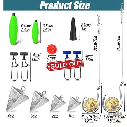 78pcs Fishing Gear Set Hooks Lures Baits Tackle Kit for Freshwater Saltwater - Outdoor Recreation > Fishing > Fishing