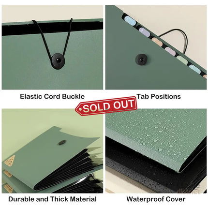 8 Cell File Folder Organizer Bag Test Paper Storage Document Holder School Office - Black - Commercial > Commercial