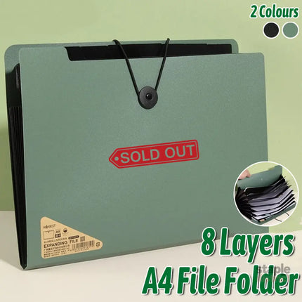 8 Cell File Folder Organizer Bag Test Paper Storage Document Holder School Office - Black - Commercial > Commercial