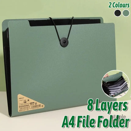 8 Cell File Folder Organizer Bag Test Paper Storage Document Holder School Office - Green - Commercial > Commercial