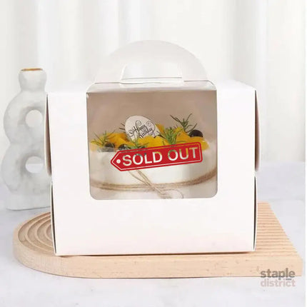 8 Inch Cake Box with Window Paper Packaging Box Handle for Party Wedding Bakery - 10PCS - Commercial > Packaging >