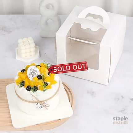 8 Inch Cake Box with Window Paper Packaging Box Handle for Party Wedding Bakery - 10PCS - Commercial > Packaging >