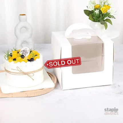 8 Inch Cake Box with Window Paper Packaging Box Handle for Party Wedding Bakery - 10PCS - Commercial > Packaging >