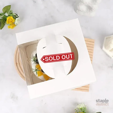 8 Inch Cake Box with Window Paper Packaging Box Handle for Party Wedding Bakery - 10PCS - Commercial > Packaging >