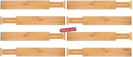 8 Pack Bamboo Adjustable Kitchen Drawer Dividers (Large, 44-55 cm)-2042061540932325380
