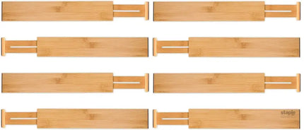 8 Pack Bamboo Adjustable Kitchen Drawer Dividers (Large, 44-55 cm)-2042061540932325380