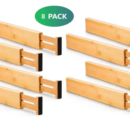 8 Pack Bamboo Adjustable Kitchen Drawer Dividers (Large, 44-55 cm)-2042061540932325377