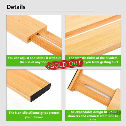 8 Pack Bamboo Adjustable Kitchen Drawer Dividers (Large, 44-55 cm)-2042061540932325378