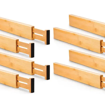 8 Pack Bamboo Adjustable Kitchen Drawer Dividers (Large, 44-55 cm)-2042061540932325376