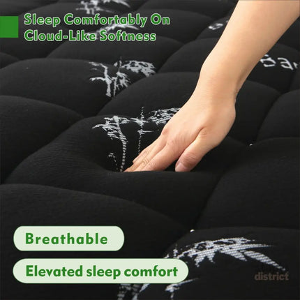 800GSM Mattress Topper Viscose Derived from Bamboo Thick Pillowtop Fitted Mattress Cover with 45cm Deep Skirt - Machine