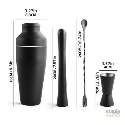 8PCS/700ML Stainless Steel Cocktail Shaker Bartender Tools Set Bar Supplies - Appliances > Kitchen Appliances >
