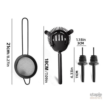 8PCS/700ML Stainless Steel Cocktail Shaker Bartender Tools Set Bar Supplies - Appliances > Kitchen Appliances >