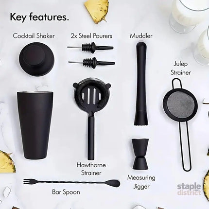 8PCS/700ML Stainless Steel Cocktail Shaker Bartender Tools Set Bar Supplies - Appliances > Kitchen Appliances >