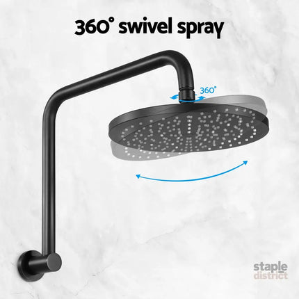 9’’ Rain Shower Head Overhead High-pressure Swivel Black - Furniture > Bathroom > Shower Heads & Screens