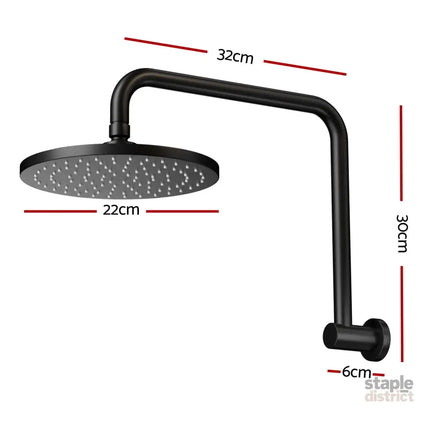 9’’ Rain Shower Head Overhead High-pressure Swivel Black - Furniture > Bathroom > Shower Heads & Screens