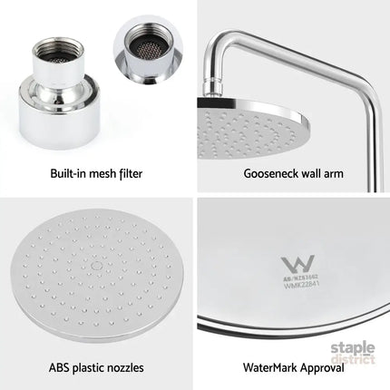 9’’ Rain Shower Head Overhead High-pressure Swivel Chrome - Furniture > Bathroom > Shower Heads & Screens