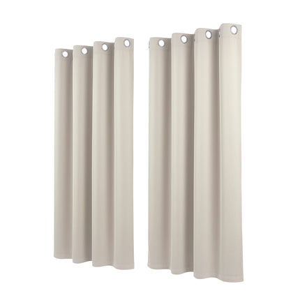 Artiss Blockout Curtains 2X 132x160cm Thermal Insulated Eyelet Drapes Beige
