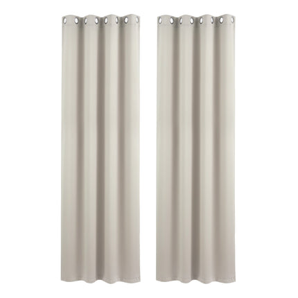 Artiss Blockout Curtains 2X 132x213cm Thermal Insulated Eyelet Drapes Beige
