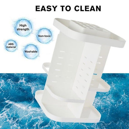 360 Rotating Large Capacity Makeup Organizer for Bedroom and Bathroom (White)