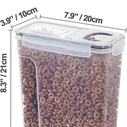 CARLA HOME Airtight Cereal Storage Containers BPA-Free Food Dispensers with Pouring Lids for Pantry & Kitchen (4 Pack 2,5L)