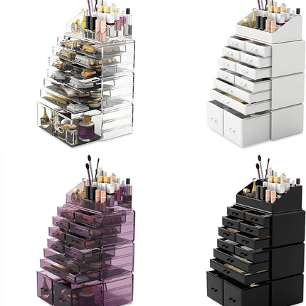 Makeup Cosmetic Organizer Storage with 12 Drawers Display Boxes (White)