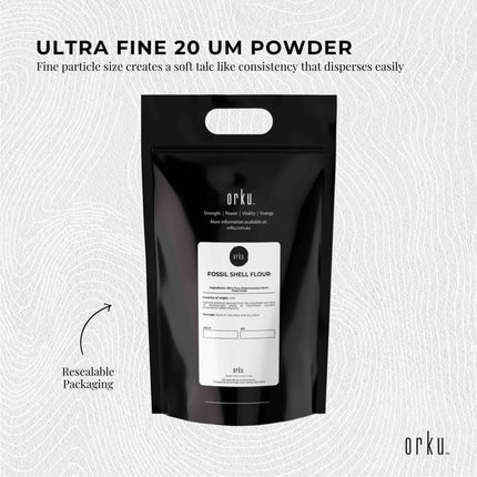Orku 5Kg Fine Diatomaceous Earth - Food Grade FCC Fossil Shell Flour Powder